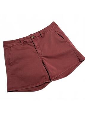 American Eagle Midi Super Stretch Shorts Size 8 Chino Rusty Red
